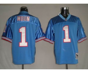 nfl houston oilers #1 moon m&n lt,blue