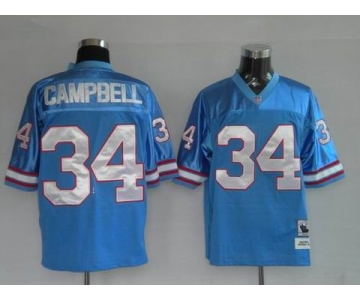 nfl houston oilers #34 campbell m&n lt,blue