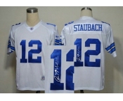 Dallas Cowboys 12# Roger Staubach Blue Throwback Jersey(Signed)