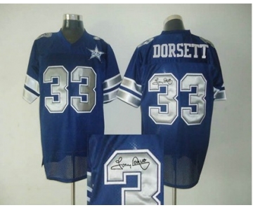 Dallas Cowboys 1984 Jersey 33# Tony Dorsett Blue Throwback Jersey(Signed)