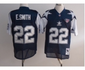 Dallas Cowboys #22 Emmitt Smith Blue Thanksgiving 75TH Throwback Jersey