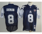 Dallas Cowboys #8 Troy Aikman Blue Thanksgiving 75TH Throwback Jersey