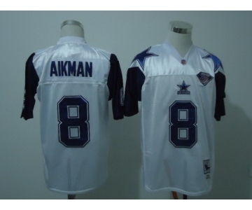 Dallas Cowboys #8 Troy Aikman White Thanksgivings 75TH Throwback Jersey