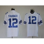 nfl dallas cowboys #12 staubach m&n white