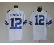 nfl dallas cowboys #12 staubach m&n white