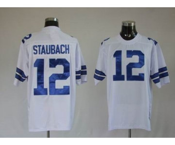 nfl dallas cowboys #12 staubach m&n white