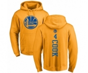 NBA Nike Golden State Warriors #4 Quinn Cook Gold One Color Backer Pullover Hoodie