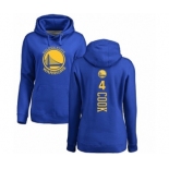 NBA Women's Nike Golden State Warriors #4 Quinn Cook Royal Blue Backer Pullover Hoodie