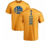 NBA Nike Golden State Warriors #4 Quinn Cook Gold One Color Backer T-Shirt