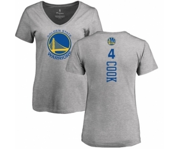 NBA Women's Nike Golden State Warriors #4 Quinn Cook Ash Backer T-Shirt