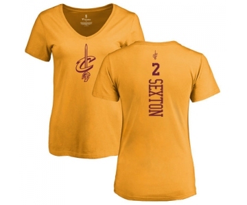 NBA Women's Nike Cleveland Cavaliers #2 Collin Sexton Gold One Color Backer Slim-Fit V-Neck T-Shirt