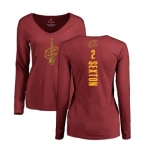 NBA Women's Nike Cleveland Cavaliers #2 Collin Sexton Maroon Backer Long Sleeve T-Shirt