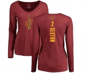 NBA Women's Nike Cleveland Cavaliers #2 Collin Sexton Maroon Backer Long Sleeve T-Shirt