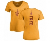 NBA Women's Nike Cleveland Cavaliers #9 Channing Frye Gold One Color Backer Slim-Fit V-Neck T-Shirt