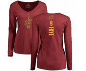 NBA Women's Nike Cleveland Cavaliers #9 Channing Frye Maroon Backer Long Sleeve T-Shirt