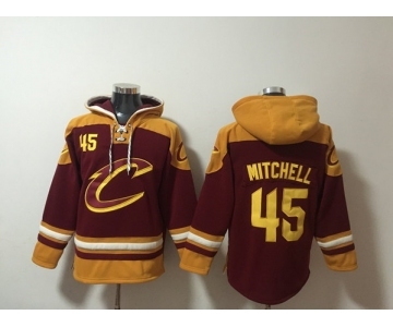 Men's Cleveland Cavaliers #45 Donovan Mitchell Red Ageless Must-Have Lace-Up Pullover Hoodie