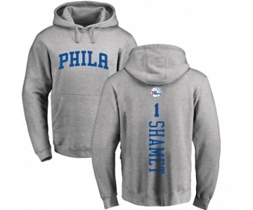 NBA Nike Philadelphia 76ers #1 Landry Shamet Ash Backer Pullover Hoodie