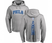 NBA Nike Philadelphia 76ers #2 Moses Malone Ash Backer Pullover Hoodie