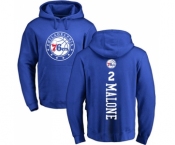 NBA Nike Philadelphia 76ers #2 Moses Malone Royal Blue Backer Pullover Hoodie