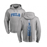 NBA Nike Philadelphia 76ers #3 Allen Iverson Ash Backer Pullover Hoodie