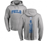 NBA Nike Philadelphia 76ers #6 Julius Erving Ash Backer Pullover Hoodie