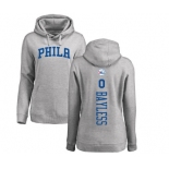 NBA Women's Nike Philadelphia 76ers #0 Jerryd Bayless Ash Backer Pullover Hoodie