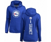 NBA Women's Nike Philadelphia 76ers #1 Landry Shamet Royal Blue Backer Pullover Hoodie