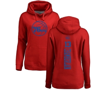 NBA Women's Nike Philadelphia 76ers #13 Wilt Chamberlain Red One Color Backer Pullover Hoodie