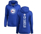 NBA Women's Nike Philadelphia 76ers #13 Wilt Chamberlain Royal Blue Backer Pullover Hoodie