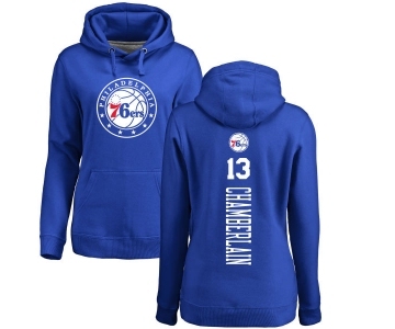 NBA Women's Nike Philadelphia 76ers #13 Wilt Chamberlain Royal Blue Backer Pullover Hoodie