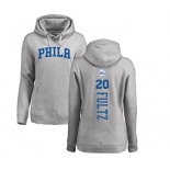 NBA Women's Nike Philadelphia 76ers #20 Markelle Fultz Ash Backer Pullover Hoodie