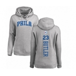 NBA Women's Nike Philadelphia 76ers #23 Jimmy Butler Ash Backer Pullover Hoodie