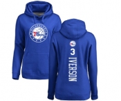 NBA Women's Nike Philadelphia 76ers #3 Allen Iverson Royal Blue Backer Pullover Hoodie