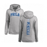 NBA Women's Nike Philadelphia 76ers #31 Mike Muscala Ash Backer Pullover Hoodie