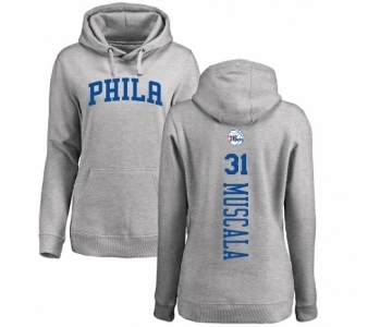 NBA Women's Nike Philadelphia 76ers #31 Mike Muscala Ash Backer Pullover Hoodie