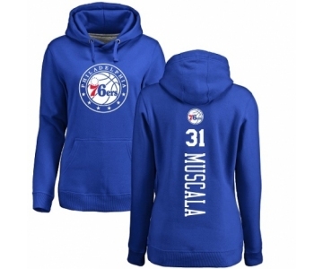 NBA Women's Nike Philadelphia 76ers #31 Mike Muscala Royal Blue Backer Pullover Hoodie