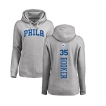 NBA Women's Nike Philadelphia 76ers #35 Trevor Booker Ash Backer Pullover Hoodie