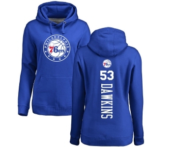 NBA Women's Nike Philadelphia 76ers #53 Darryl Dawkins Royal Blue Backer Pullover Hoodie