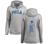 NBA Women's Nike Philadelphia 76ers #9 Dario Saric Ash Backer Pullover Hoodie