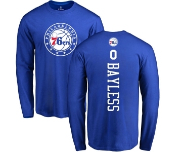 NBA Nike Philadelphia 76ers #0 Jerryd Bayless Royal Blue Backer Long Sleeve T-Shirt