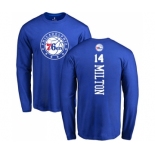 NBA Nike Philadelphia 76ers #14 Shake Milton Royal Blue Backer Long Sleeve T-Shirt