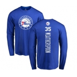 NBA Nike Philadelphia 76ers #35 Clarence Weatherspoon Royal Blue Backer Long Sleeve T-Shirt