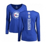 Basketball Women's Philadelphia 76ers #0 Josh Richardson Royal Blue Backer Long Sleeve T-Shirt