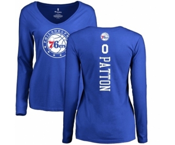 NBA Women's Nike Philadelphia 76ers #0 Justin Patton Royal Blue Backer Long Sleeve T-Shirt