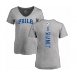 NBA Women's Nike Philadelphia 76ers #1 Landry Shamet Ash Backer T-Shirt