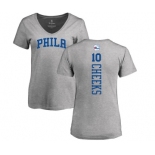 NBA Women's Nike Philadelphia 76ers #10 Maurice Cheeks Ash Backer T-Shirt