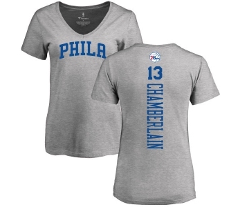 NBA Women's Nike Philadelphia 76ers #13 Wilt Chamberlain Ash Backer T-Shirt