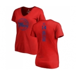 NBA Women's Nike Philadelphia 76ers #14 Shake Milton Red One Color Backer Slim-Fit V-Neck T-Shirt