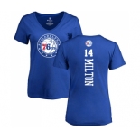 NBA Women's Nike Philadelphia 76ers #14 Shake Milton Royal Blue Backer T-Shirt