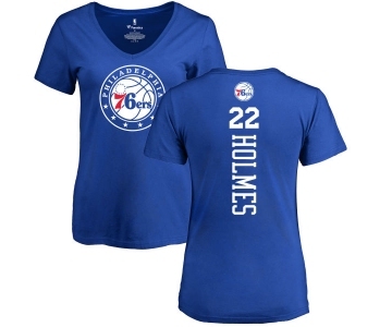 NBA Women's Nike Philadelphia 76ers #22 Richaun Holmes Royal Blue Backer T-Shirt